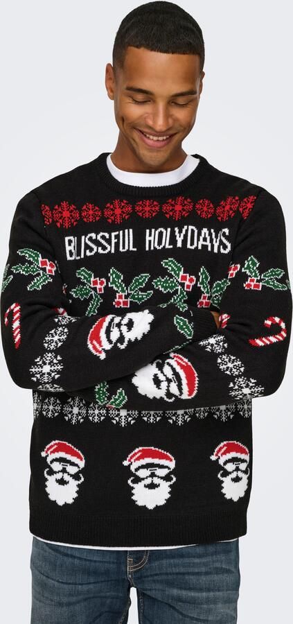 ONLY & SONS Gebreide trui ONSXMAS REG 5 ALLOVER CREW KNIT - Foto 6
