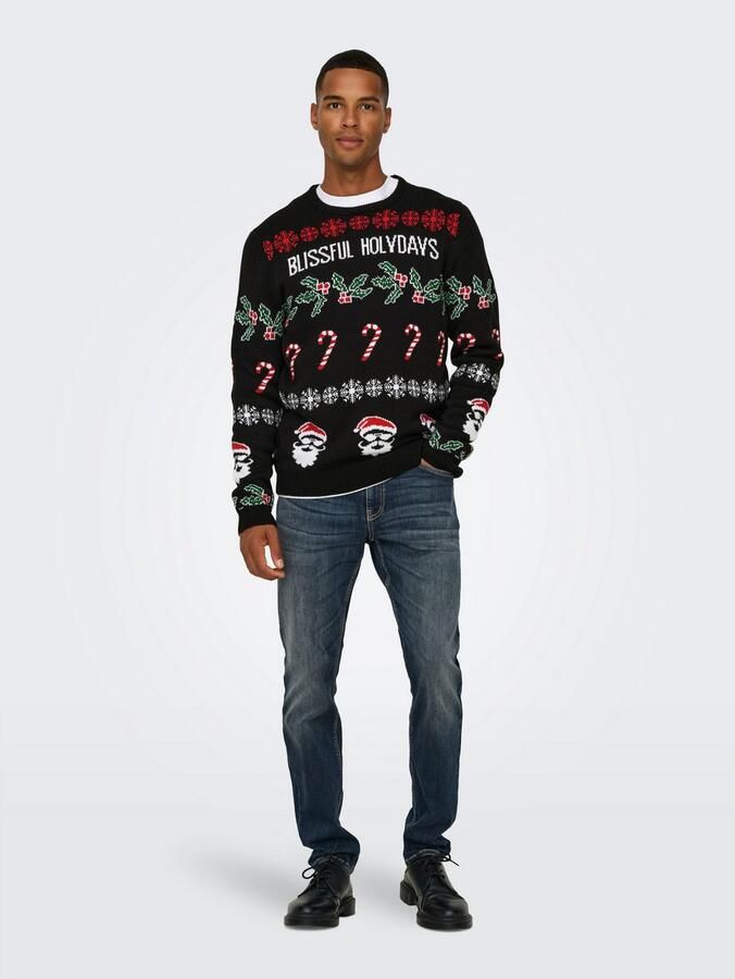 ONLY & SONS Gebreide trui ONSXMAS REG 5 ALLOVER CREW KNIT - Foto 4