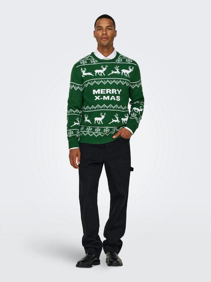 ONLY & SONS Gebreide trui ONSXMAS REG 5 ALLOVER CREW KNIT - Foto 4