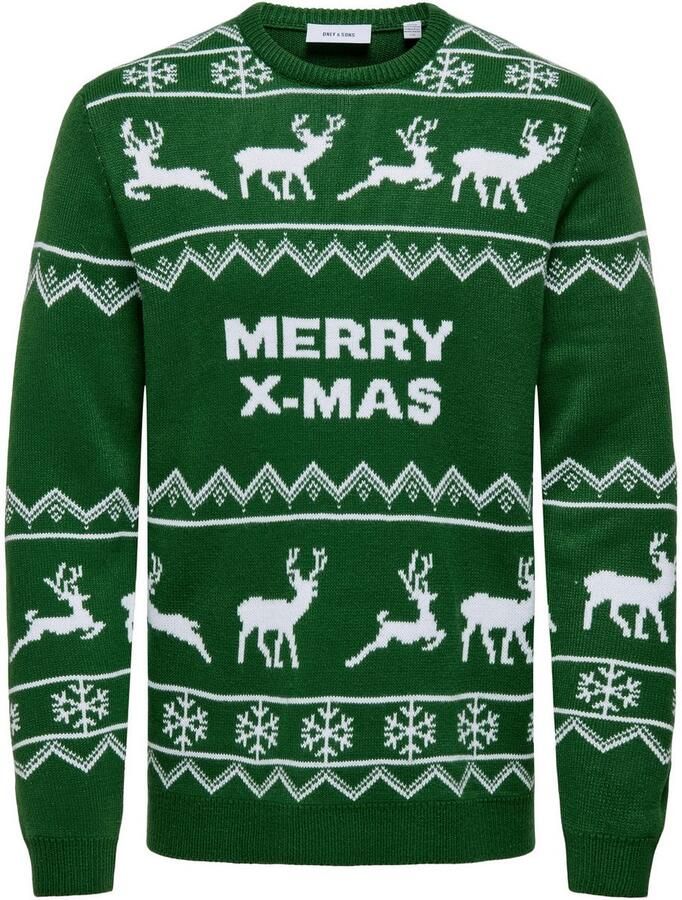 ONLY & SONS Gebreide trui ONSXMAS REG 5 ALLOVER CREW KNIT
