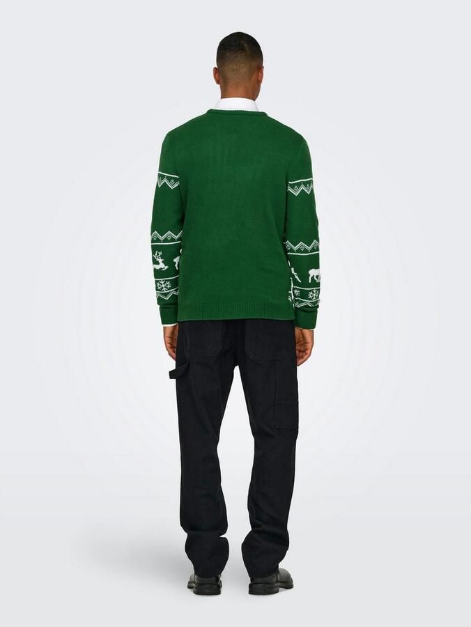 ONLY & SONS Gebreide trui ONSXMAS REG 5 ALLOVER CREW KNIT - Foto 5