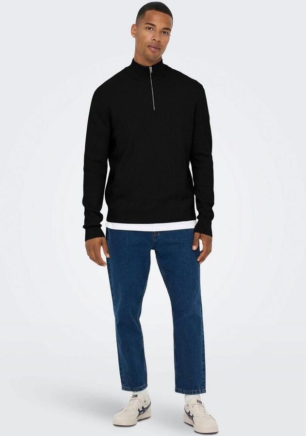 Only & Sons Regular fit gebreide pullover met opstaande kraag model 'PHIL' - Foto 3