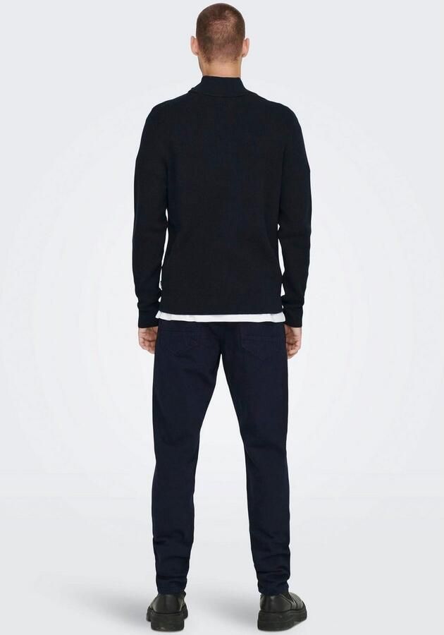 Only & Sons Regular fit gebreide pullover met opstaande kraag model 'PHIL' - Foto 3