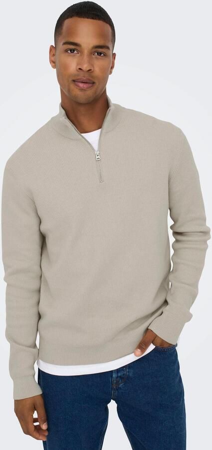 Only & Sons Regular fit gebreide pullover met opstaande kraag model 'PHIL' - Foto 5