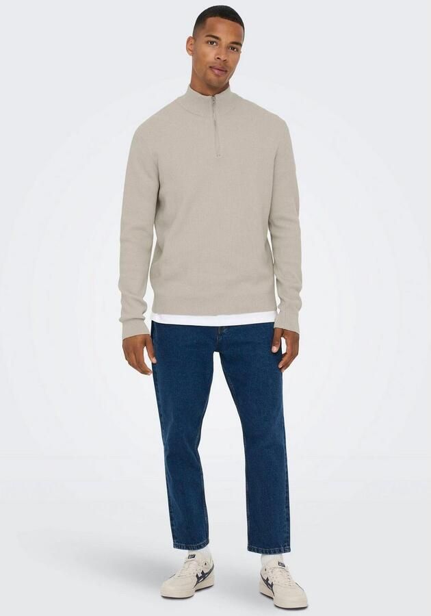 Only & Sons Regular fit gebreide pullover met opstaande kraag model 'PHIL' - Foto 4