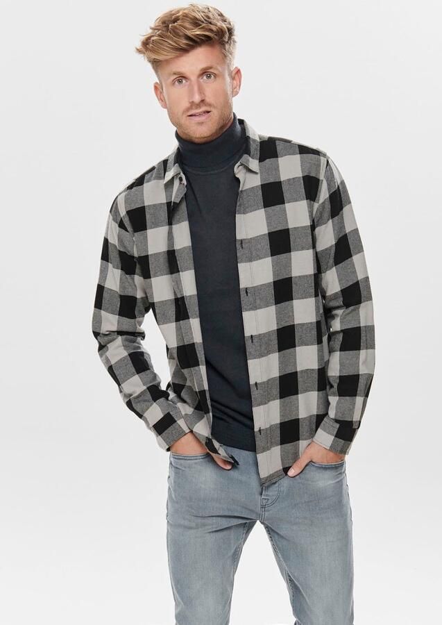 Only & Sons Katoenen Lange Mouwen Shirt Herfst Winter Collectie Multicolor Heren - Foto 6