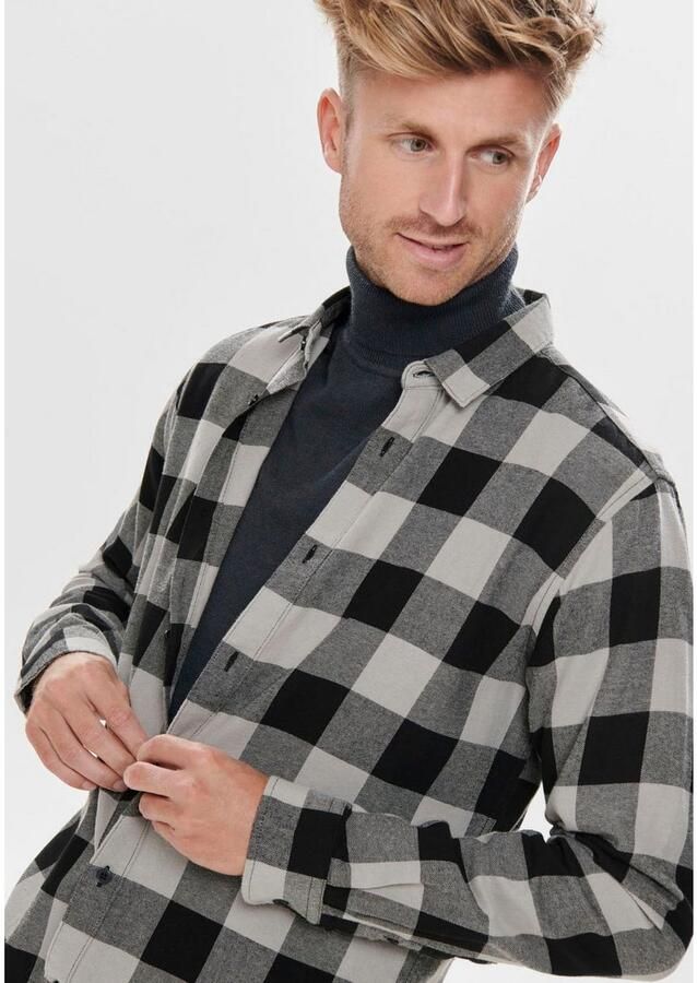 Only & Sons Katoenen Lange Mouwen Shirt Herfst Winter Collectie Multicolor Heren - Foto 3