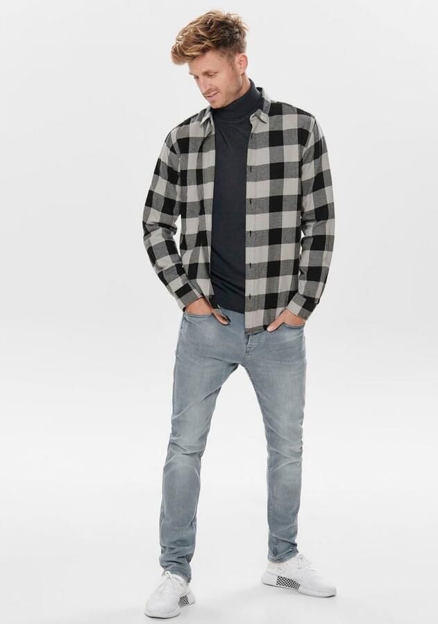 Only & Sons Katoenen Lange Mouwen Shirt Herfst Winter Collectie Multicolor Heren - Foto 4