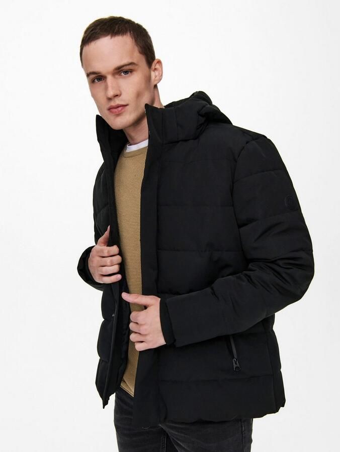 Only & Sons Stijlvolle en warme gewatteerde jas Black Heren - Foto 3