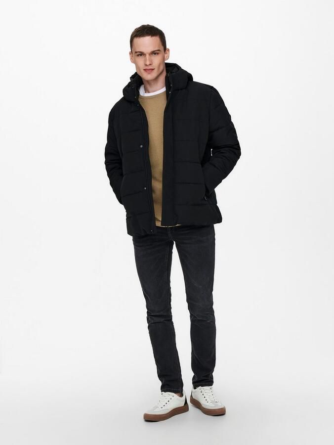 Only & Sons Stijlvolle en warme gewatteerde jas Black Heren - Foto 4