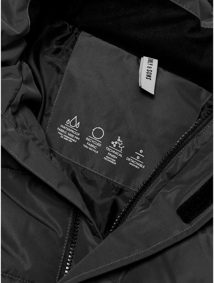 Only & Sons Stijlvolle en warme gewatteerde jas Black Heren