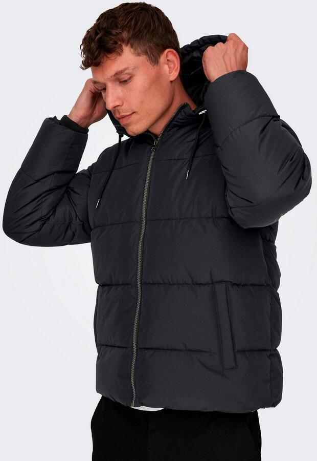 ONLY & SONS Gewatteerde jas ONSMARLON LIFE HOOD PUFFER JACKET OTW VD - Foto 4
