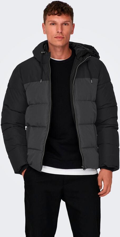 ONLY & SONS Gewatteerde jas ONSMARLON LIFE HOOD PUFFER JACKET OTW VD - Foto 5