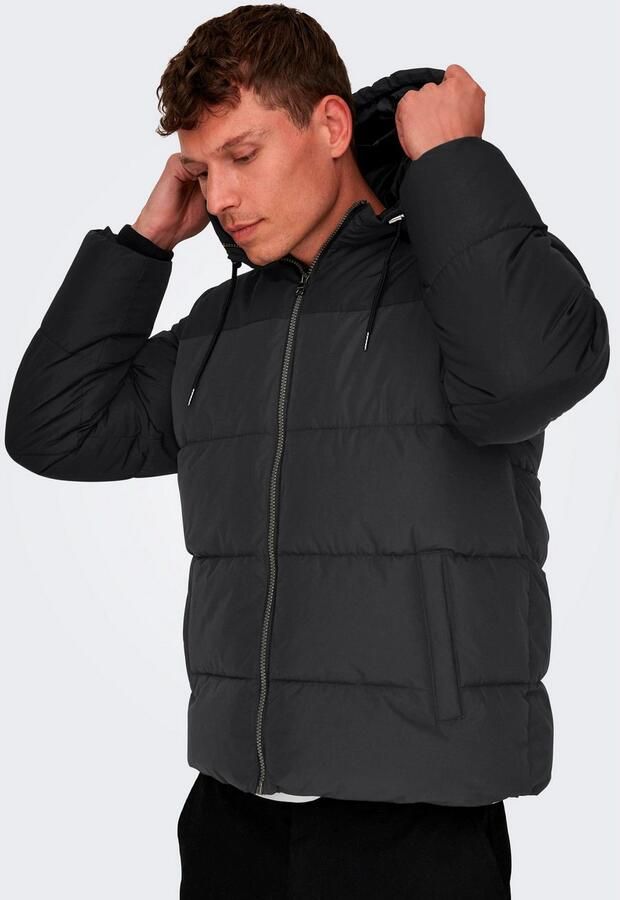 ONLY & SONS Gewatteerde jas ONSMARLON LIFE HOOD PUFFER JACKET OTW VD - Foto 4