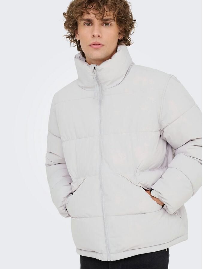 Only & Sons Regular fit gewatteerd jack met opstaande kraag model 'PACK'