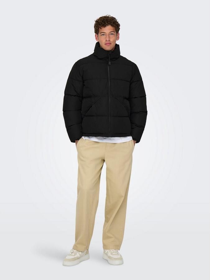 Only & Sons Regular fit gewatteerd jack met opstaande kraag model 'PACK' - Foto 5