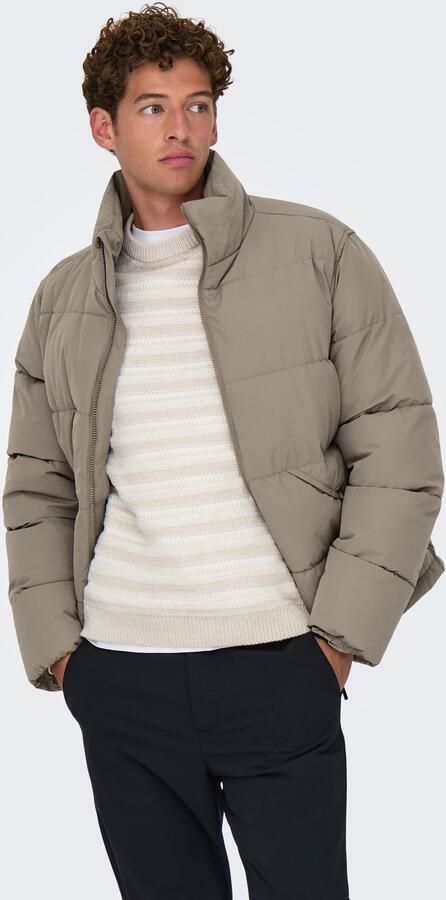 Only & Sons Regular fit gewatteerd jack met opstaande kraag model 'PACK' - Foto 7