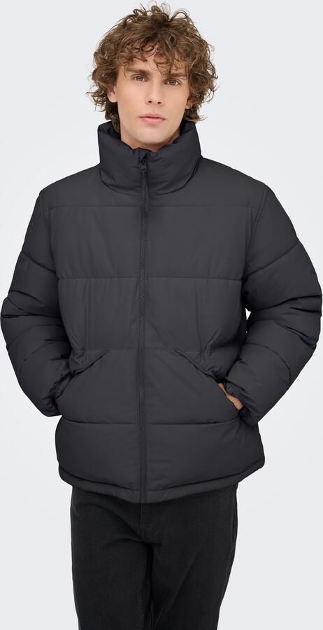 Only & Sons Regular fit gewatteerd jack met opstaande kraag model 'PACK' - Foto 3