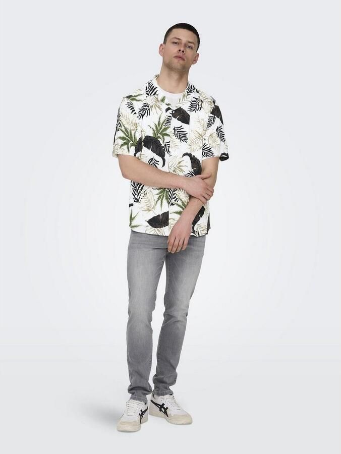 Only & Sons Regular fit vrijetijdsoverhemd met all-over print model 'WAYNE LIFE' - Foto 5