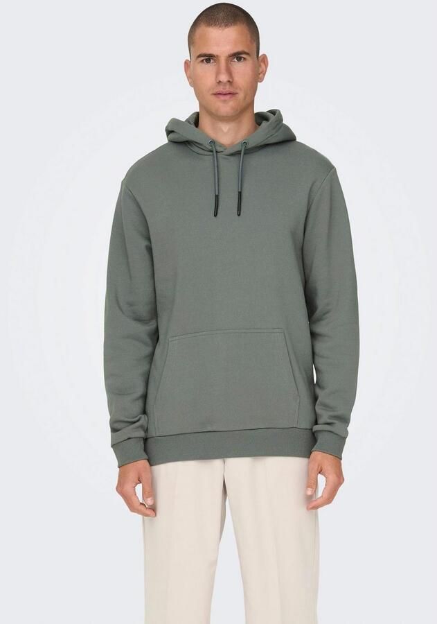 Only & Sons Comfortabele hoodie met verstelbare capuchon Green Heren - Foto 6