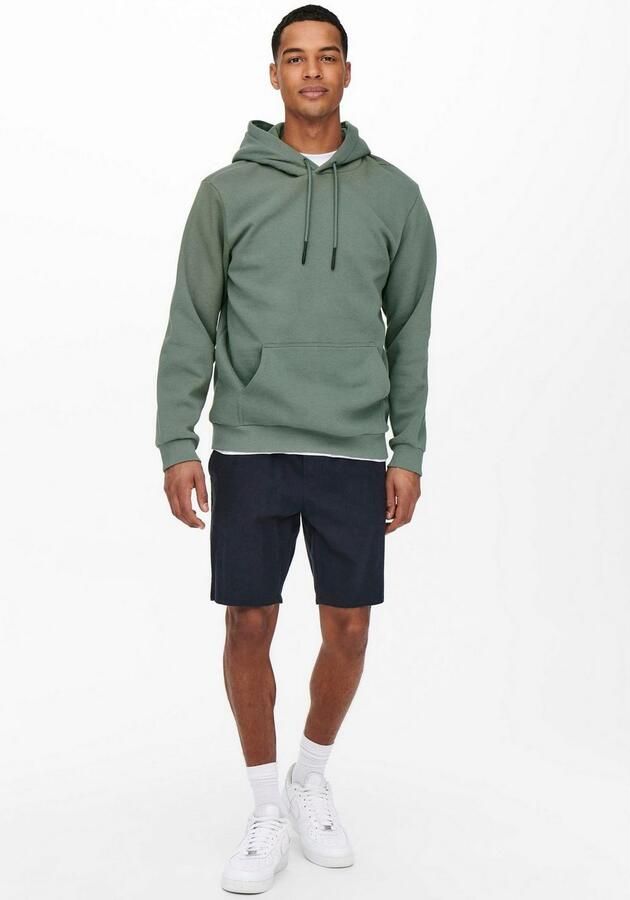 Only & Sons Comfortabele hoodie met verstelbare capuchon Green Heren - Foto 9