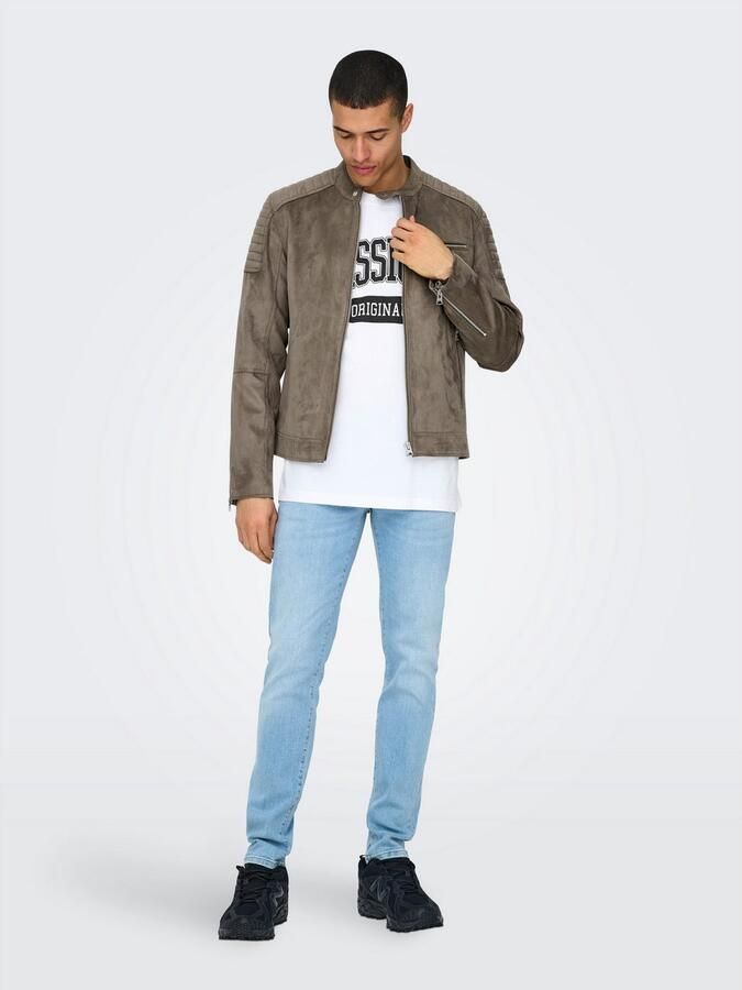 ONLY & SONS Imitatieleren jack ONSGUS FAUX SUEDE RACER JACKET OTW NOOS - Foto 2