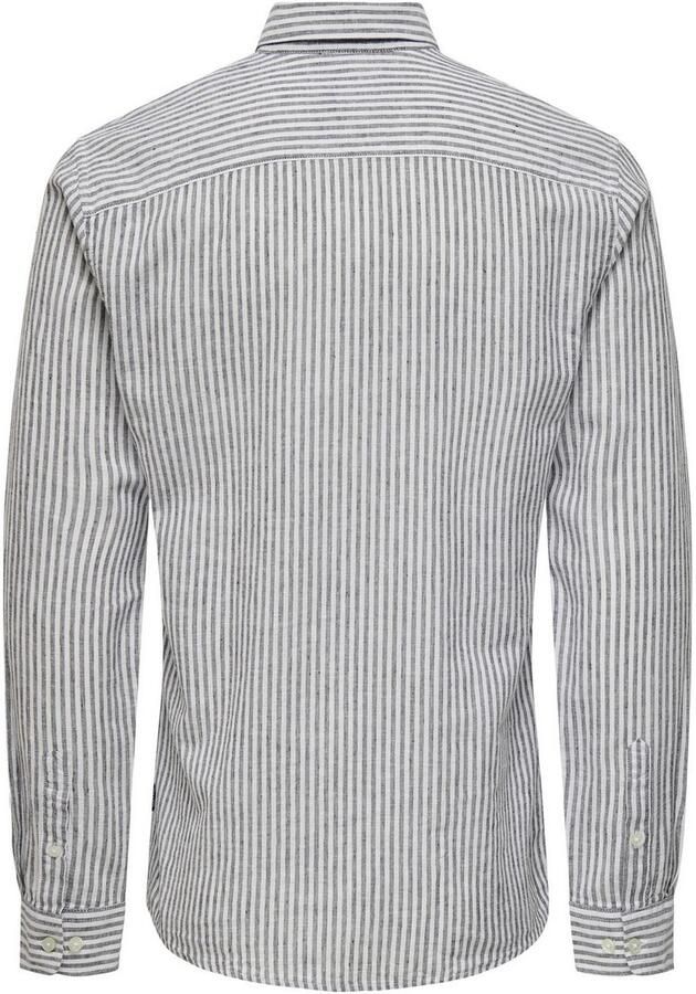 ONLY & SONS Overhemd met korte mouwen ONSCAIDEN LS STRIPE LINEN SHIRT 660 NOOS - Foto 10