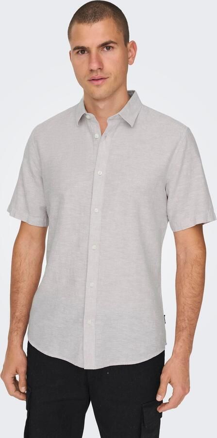 ONLY & SONS Overhemd met korte mouwen ONSCAIDEN SS SOLID LINEN SHIRT NOOS - Foto 11