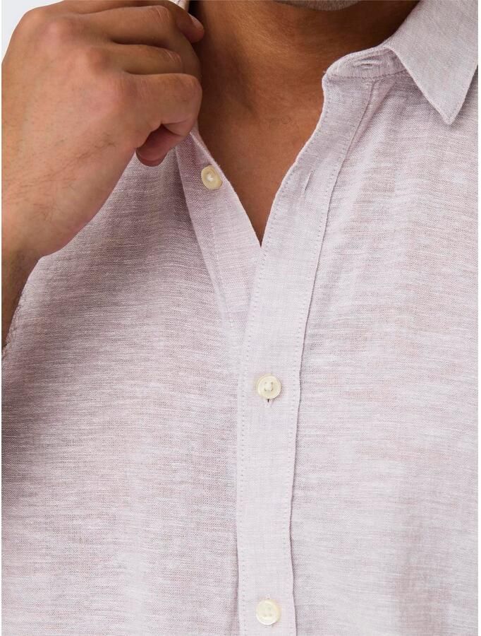 ONLY & SONS Overhemd met korte mouwen ONSCAIDEN SS SOLID LINEN SHIRT NOOS - Foto 2