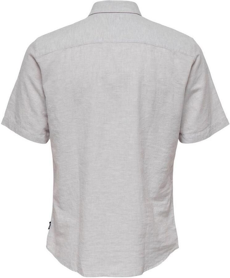 ONLY & SONS Overhemd met korte mouwen ONSCAIDEN SS SOLID LINEN SHIRT NOOS
