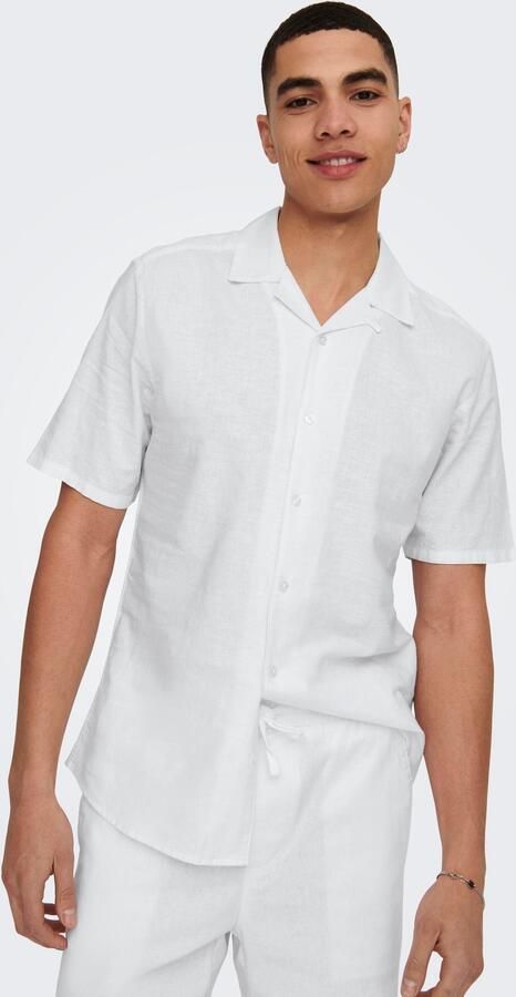 ONLY & SONS Overhemd met korte mouwen ONSCAIDEN SS SOLID RESORT LINEN NOOS - Foto 12