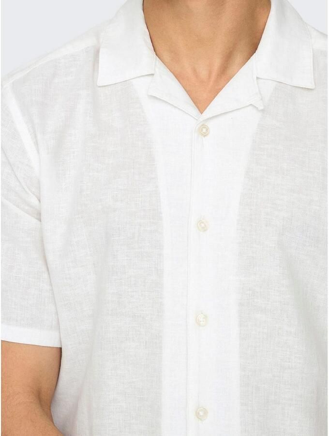ONLY & SONS Overhemd met korte mouwen ONSCAIDEN SS SOLID RESORT LINEN NOOS - Foto 3