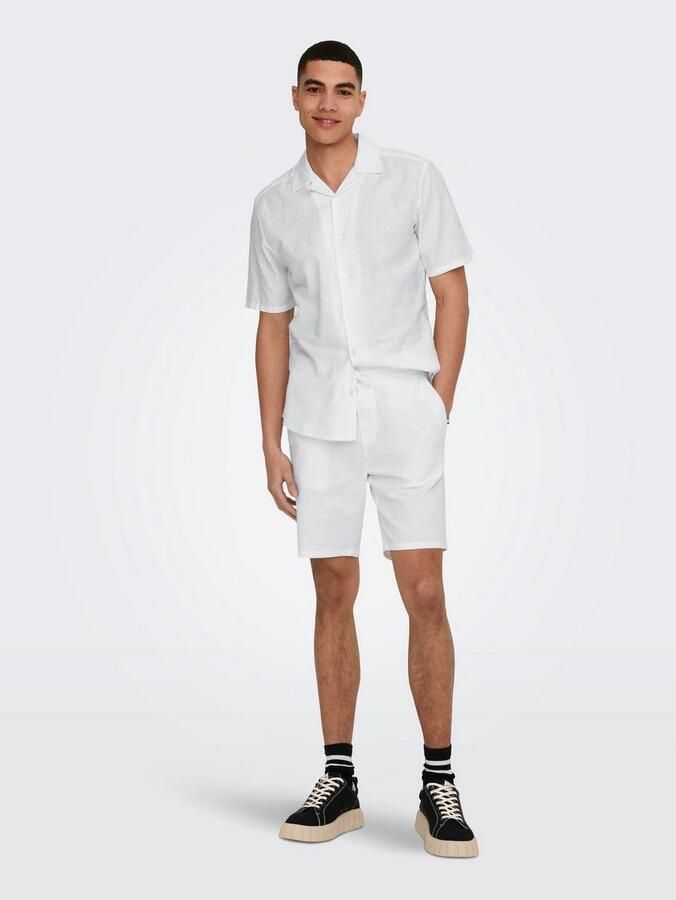 ONLY & SONS Overhemd met korte mouwen ONSCAIDEN SS SOLID RESORT LINEN NOOS - Foto 6