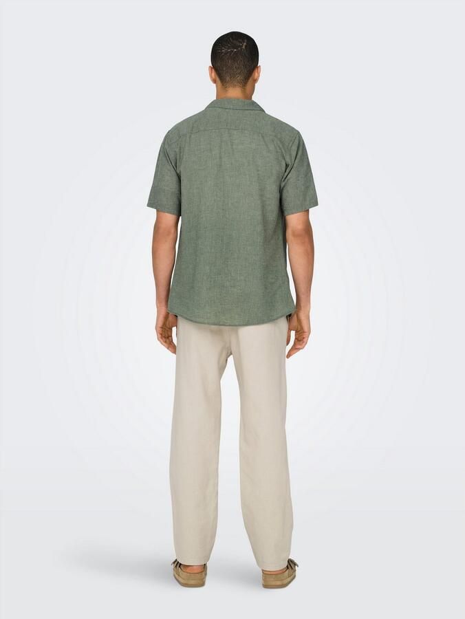 ONLY & SONS Overhemd met korte mouwen ONSCAIDEN SS SOLID RESORT LINEN NOOS - Foto 6