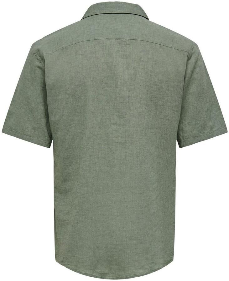 ONLY & SONS Overhemd met korte mouwen ONSCAIDEN SS SOLID RESORT LINEN NOOS