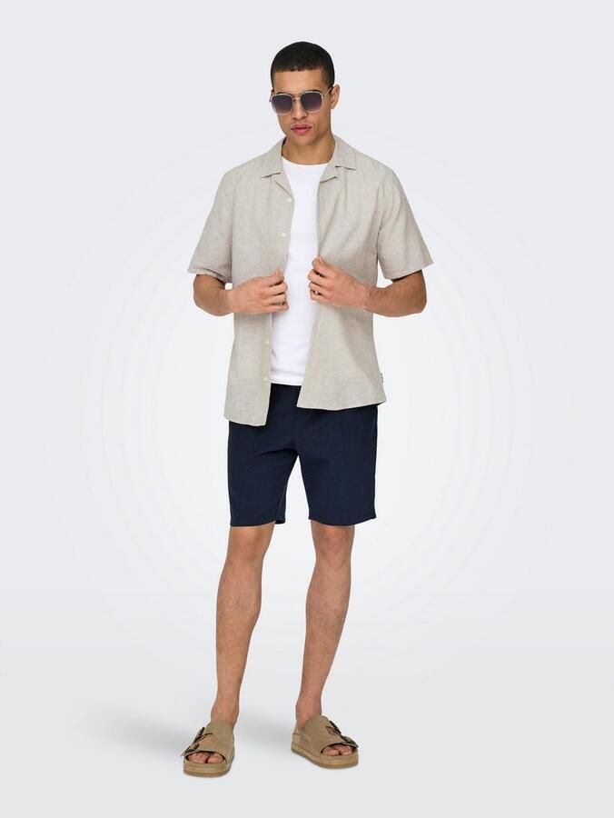 ONLY & SONS Overhemd met korte mouwen ONSCAIDEN SS SOLID RESORT LINEN NOOS - Foto 8