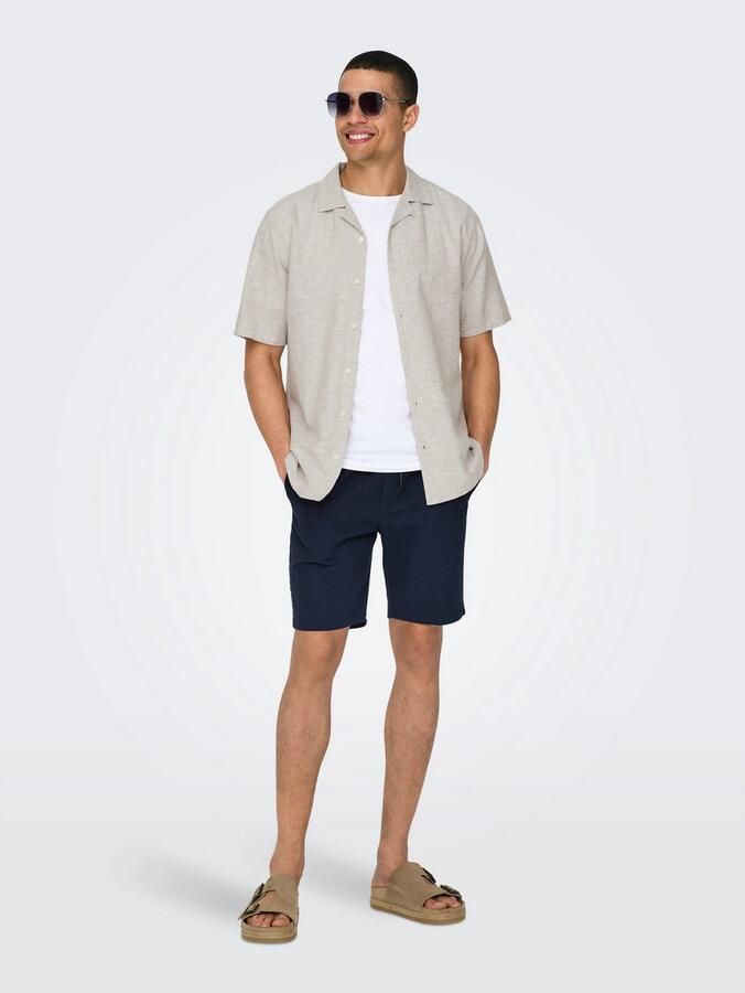 ONLY & SONS Overhemd met korte mouwen ONSCAIDEN SS SOLID RESORT LINEN NOOS - Foto 9
