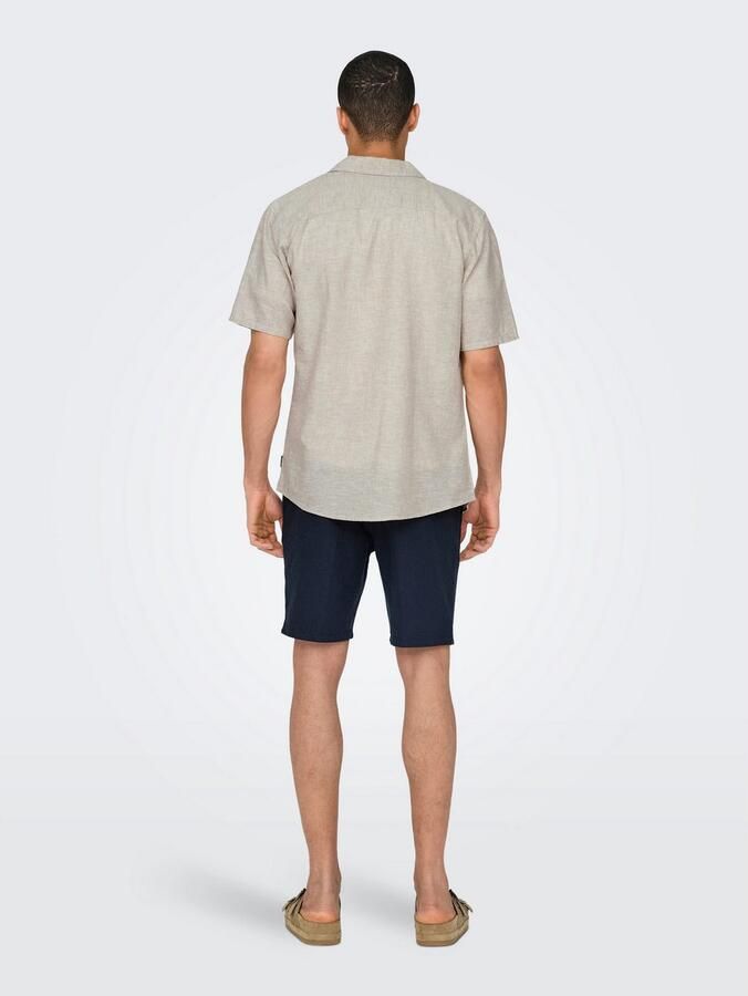 ONLY & SONS Overhemd met korte mouwen ONSCAIDEN SS SOLID RESORT LINEN NOOS - Foto 10