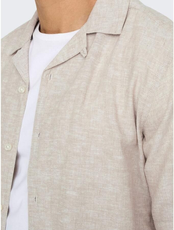 ONLY & SONS Overhemd met korte mouwen ONSCAIDEN SS SOLID RESORT LINEN NOOS - Foto 4