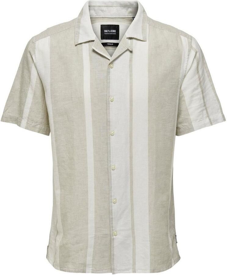 ONLY & SONS Overhemd met korte mouwen ONSCAIDEN SS STRIPE LINEN RESORT NOOS - Foto 9