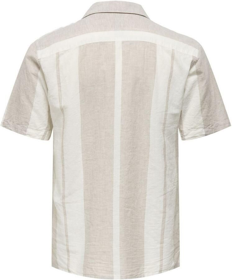ONLY & SONS Overhemd met korte mouwen ONSCAIDEN SS STRIPE LINEN RESORT NOOS - Foto 2