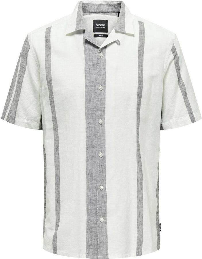 ONLY & SONS Overhemd met korte mouwen ONSCAIDEN SS STRIPE LINEN RESORT NOOS - Foto 2