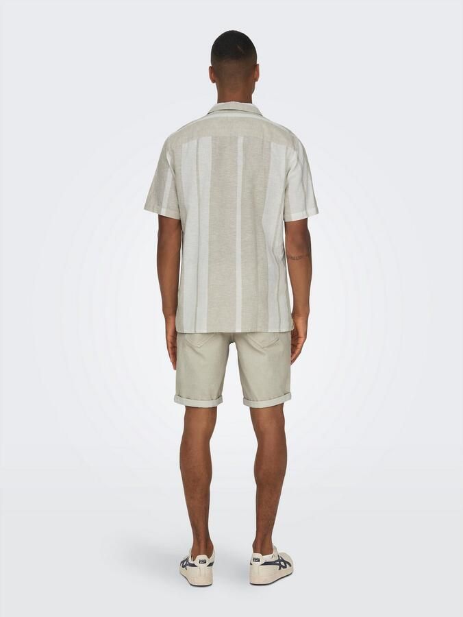 ONLY & SONS Overhemd met korte mouwen ONSCAIDEN SS STRIPE LINEN RESORT NOOS - Foto 6