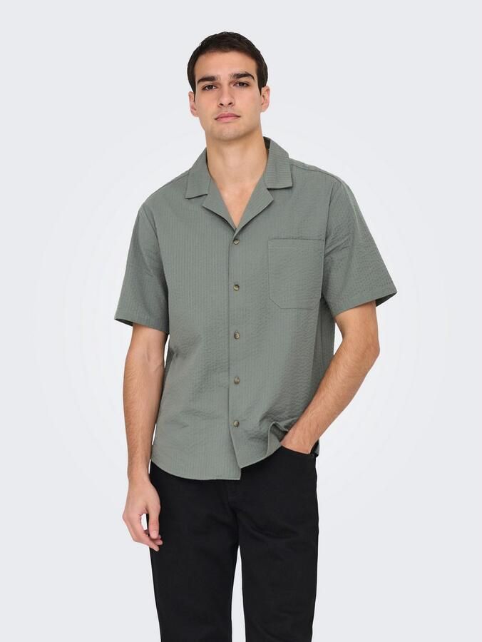 ONLY & SONS Overhemd met korte mouwen ONSEYE RESORT SEERS 0009 SHIRT NOOS - Foto 3