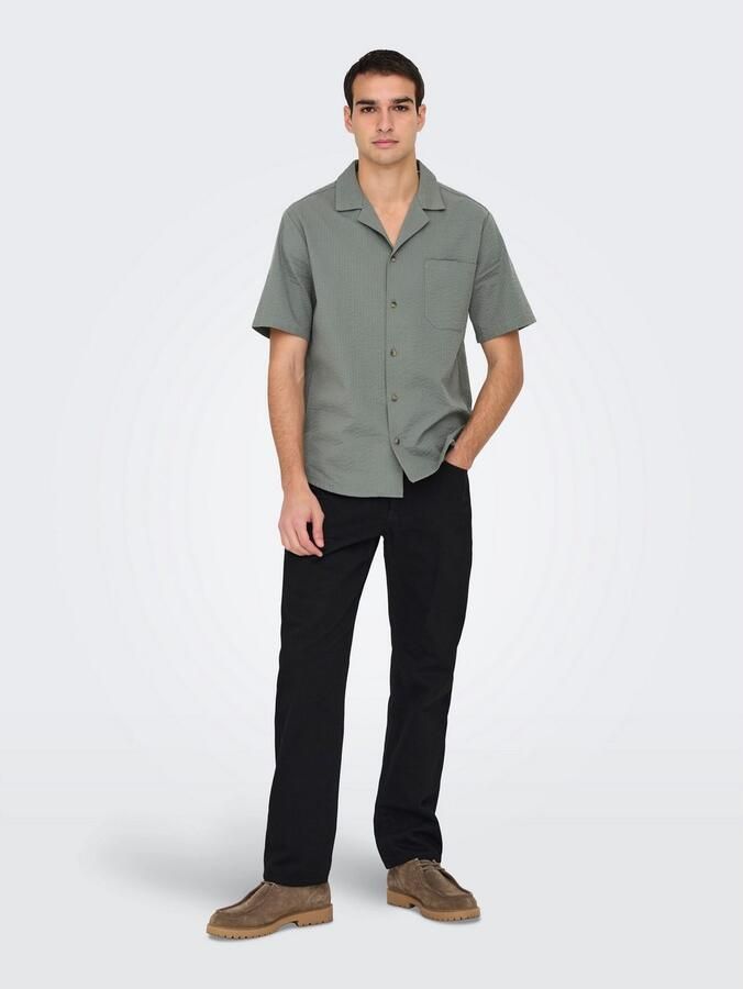 ONLY & SONS Overhemd met korte mouwen ONSEYE RESORT SEERS 0009 SHIRT NOOS - Foto 4