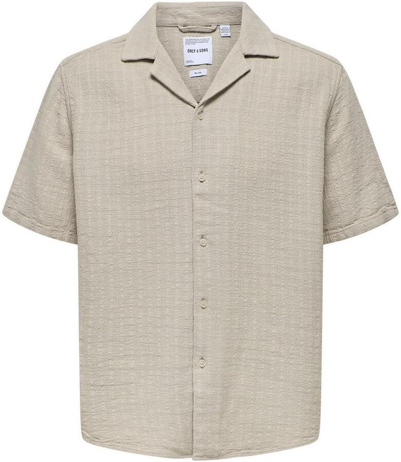 ONLY & SONS Overhemd met korte mouwen ONSLATHAM RLXSS RESORT LINEN STRUC 0257