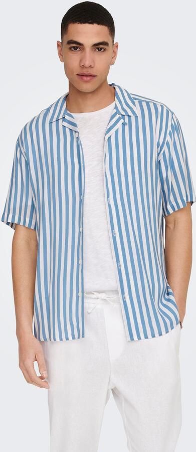 Only & Sons Vrijetijdsoverhemd van viscose met reverskraag model 'WAYNE' - Foto 6