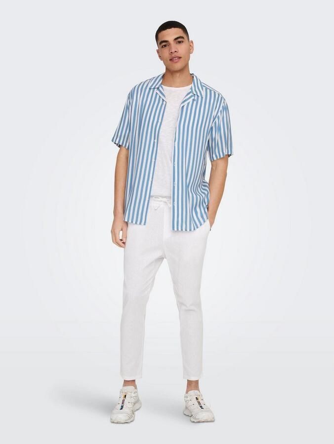 Only & Sons Vrijetijdsoverhemd van viscose met reverskraag model 'WAYNE' - Foto 4