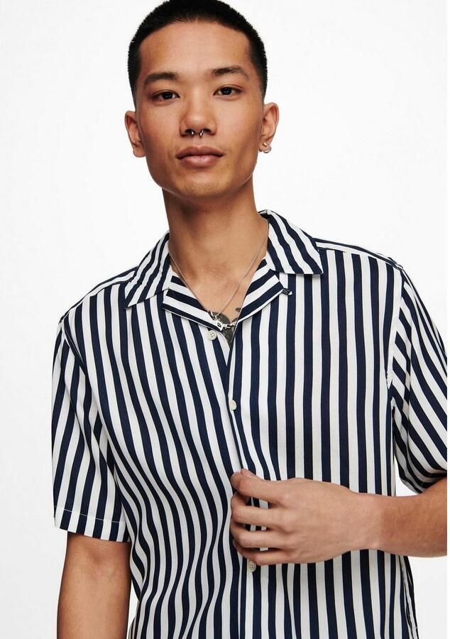 Only & Sons Vrijetijdsoverhemd van viscose met reverskraag model 'WAYNE' - Foto 3