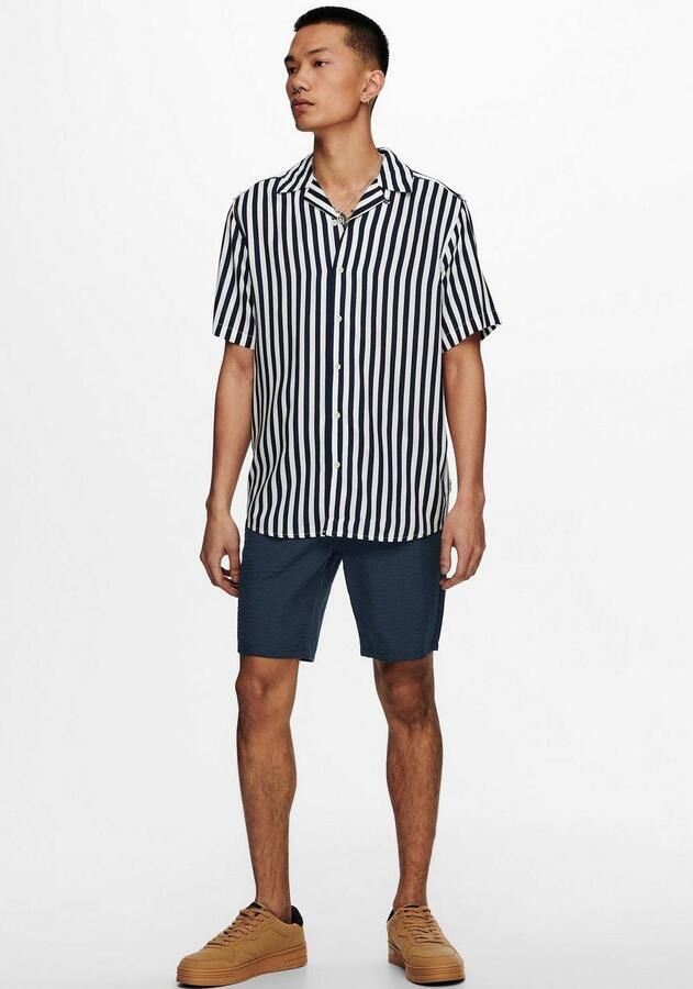 Only & Sons Vrijetijdsoverhemd van viscose met reverskraag model 'WAYNE' - Foto 4